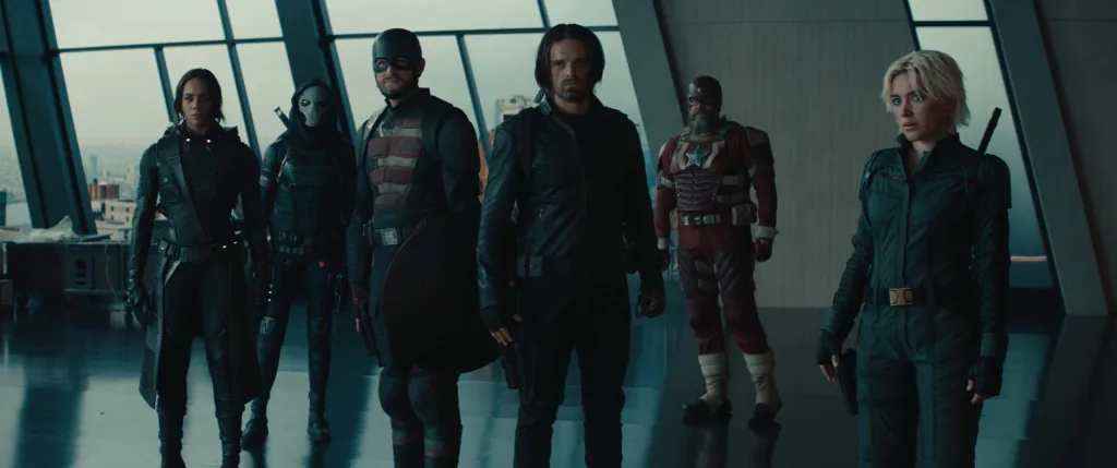 THUNDERBOLTS* Eikona tis tainias Thunderbolts* tis Marvel, me ta melh tis omadas na proetoimazontai gia drasi – 2025